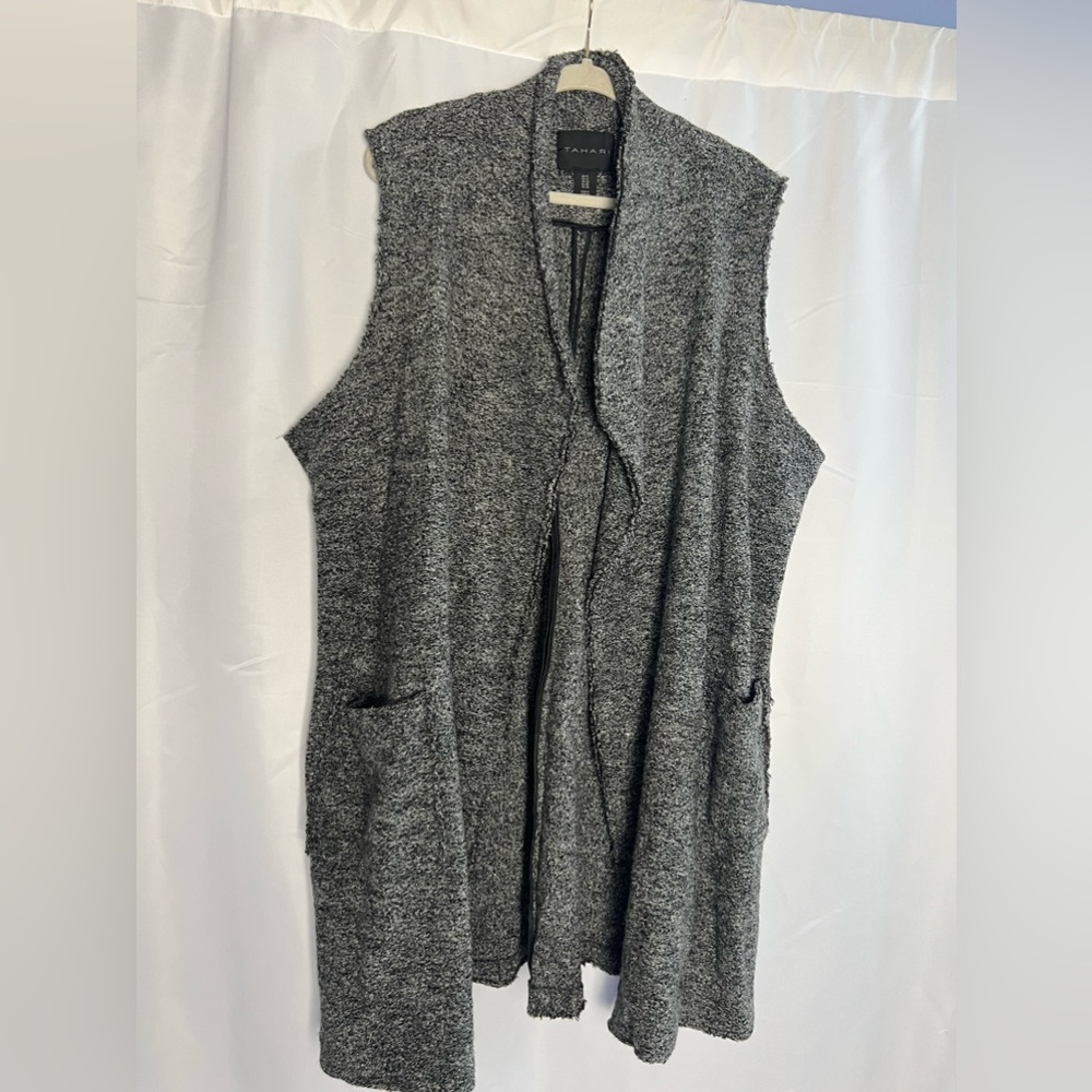 Gray Tahari Trench Vest